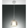 Suspension Verre Fumé-Luminaires Fabas Luce Suspension Fabas Luce Bretagna Blanc, 1 lumière