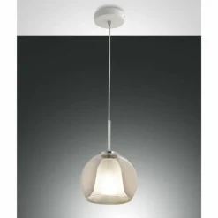 Luminaires Fabas Luce Suspension Fabas Luce Bretagna Blanc, 1 lumière* Suspensions