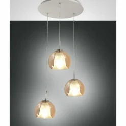 Luminaires Fabas Luce Suspension Fabas Luce Bretagna Blanc, 3 lumières* Suspensions