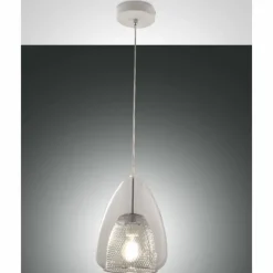 Luminaires Fabas Luce Suspension Fabas Luce Britton Blanc, 1 lumière
