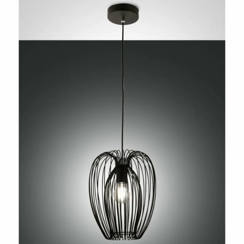 Lampes Vintages & Rétros-Luminaires Fabas Luce Suspension Fabas Luce Camp Noir, 1 lumière