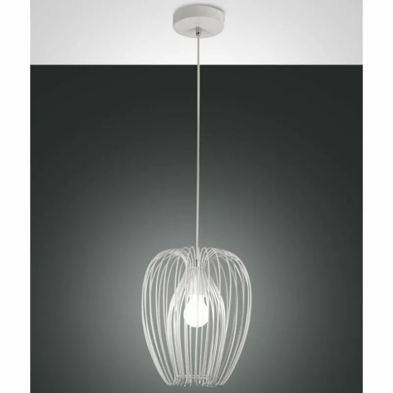 Lampes Vintages & Rétros-Luminaires Fabas Luce Suspension Fabas Luce Camp Blanc, 1 lumière