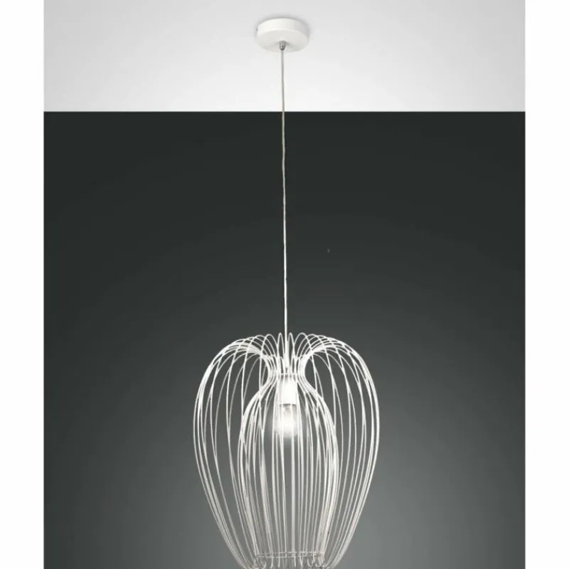 Lampes Vintages & Rétros-Luminaires Fabas Luce Suspension Fabas Luce Camp Blanc, 1 lumière