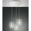 Lampes Vintages & Rétros-Luminaires Fabas Luce Suspension Fabas Luce Camp Blanc, 3 lumières