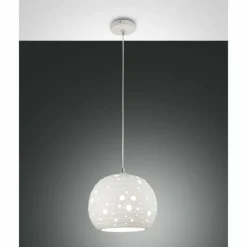 Lampes À Boules-Luminaires Fabas Luce Suspension Fabas Luce Corvara Blanc, 1 lumière