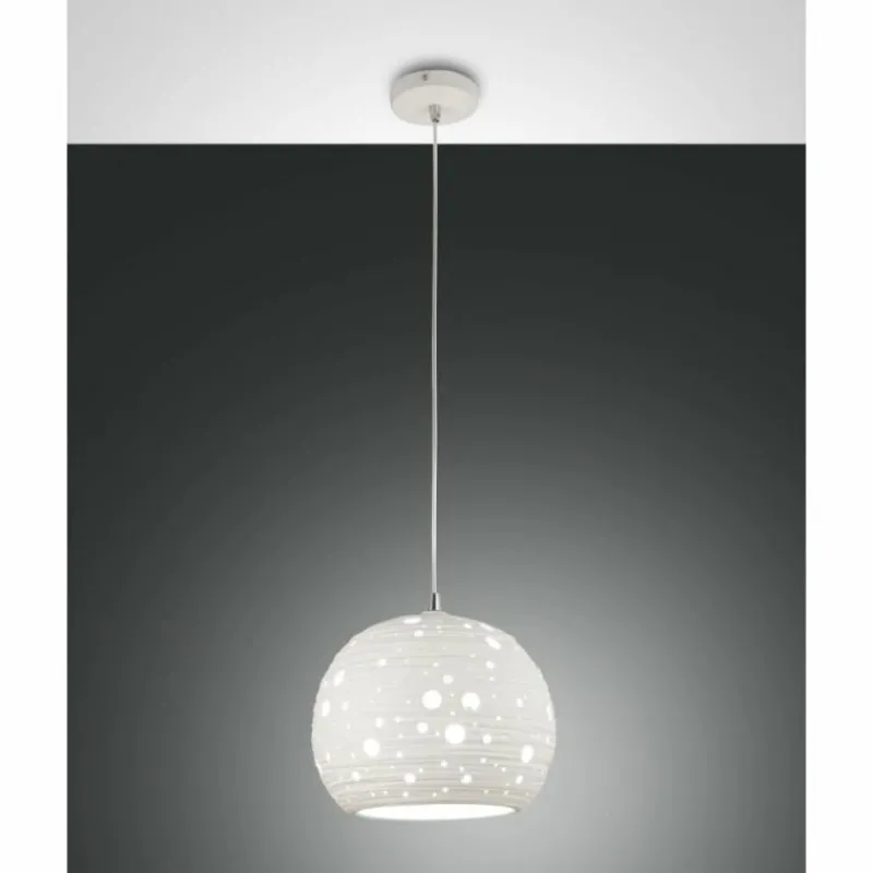 Lampes À Boules-Luminaires Fabas Luce Suspension Fabas Luce Corvara Blanc, 1 lumière