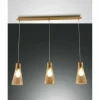 Luminaires Fabas Luce Suspension Fabas Luce Dafne Laiton, 3 lumières