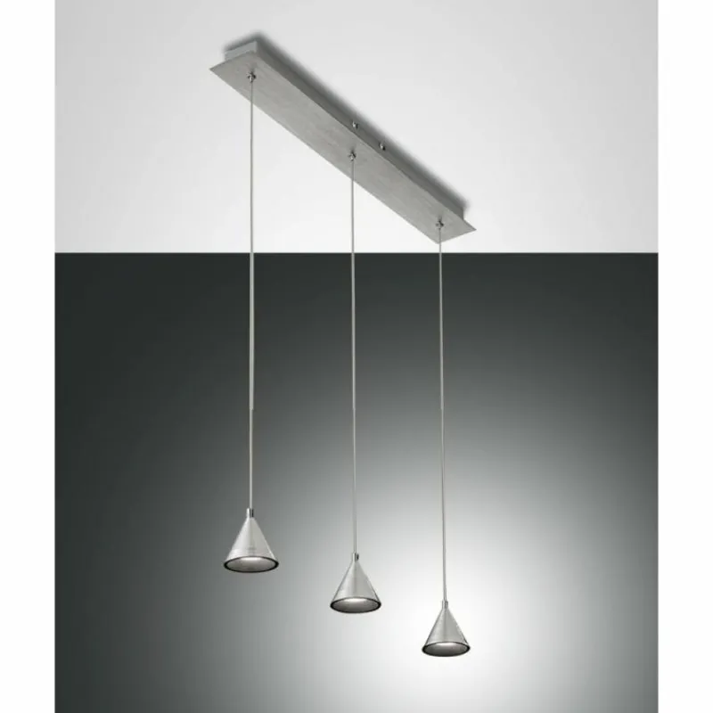 Luminaires Fabas Luce Suspension Fabas Luce Delta LED Aluminium, 3 lumières* Éclairage Led