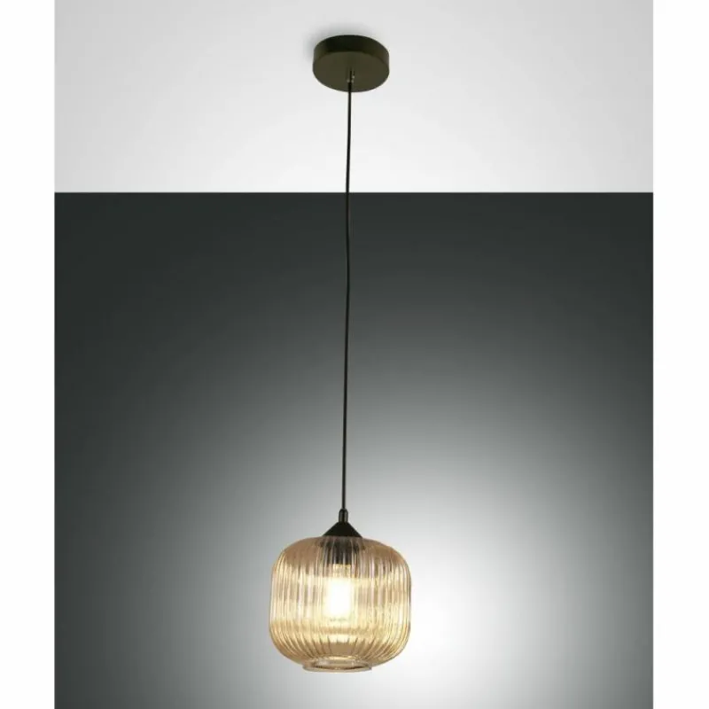 Luminaires Fabas Luce Suspension Fabas Luce Dock Noir, 1 lumière