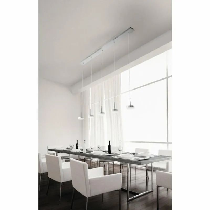 Luminaires Fabas Luce Suspension Fabas Luce Dunk LED Aluminium, 5 lumières* Éclairage Led