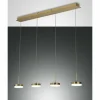 Luminaires Fabas Luce Suspension Fabas Luce Dunk LED Laiton, 4 lumières