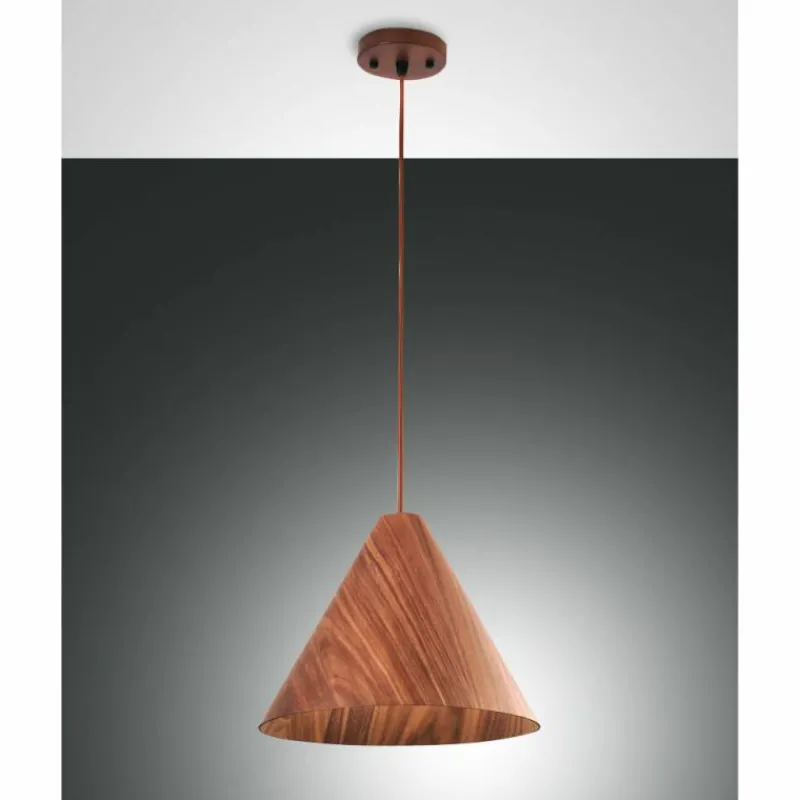 Style Boho-Chic-Luminaires Fabas Luce Suspension Fabas Luce Esino Bois foncé, 1 lumière