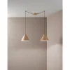 Style Boho-Chic-Luminaires Fabas Luce Suspension Fabas Luce Esino Bois clair, 2 lumières