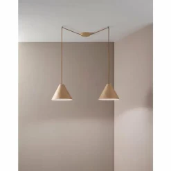 Style Boho-Chic-Luminaires Fabas Luce Suspension Fabas Luce Esino Bois clair, 2 lumières
