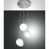 Luminaires Fabas Luce Suspension Fabas Luce Evo LED Nickel mat, 3 lumières
