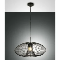Lampes Vintages & Rétros-Luminaires Fabas Luce Suspension Fabas Luce Fassa Noir, 1 lumière