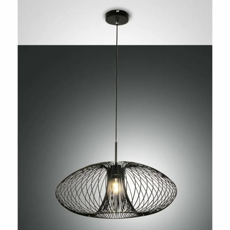 Lampes Vintages & Rétros-Luminaires Fabas Luce Suspension Fabas Luce Fassa Noir, 1 lumière