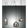 Suspension Verre Fumé-Luminaires Fabas Luce Suspension Fabas Luce Fiona Blanc, 3 lumières