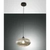 Suspension Verre Fumé-Luminaires Fabas Luce Suspension Fabas Luce Fiordaliso Noir, 1 lumière