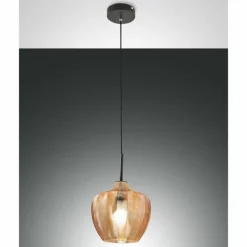 Luminaires Fabas Luce Suspension Fabas Luce Gallura Noir, 1 lumière