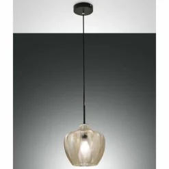 Luminaires Fabas Luce Suspension Fabas Luce Gallura Noir, 1 lumière