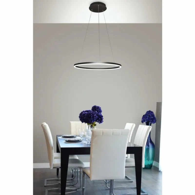 Luminaires Fabas Luce Suspension Fabas Luce Giotto LED Noir, 1 lumière* Éclairage Led