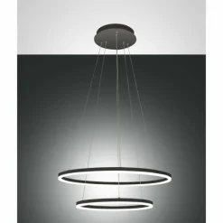 Luminaires Fabas Luce Suspension Fabas Luce Giotto LED Noir, 1 lumière