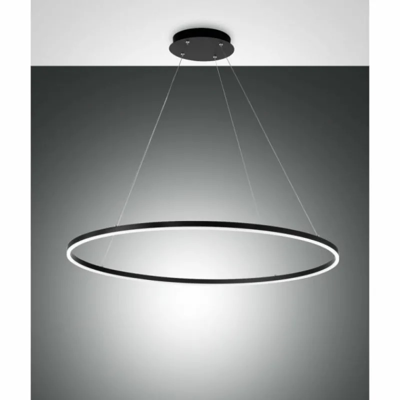 Luminaires Fabas Luce Suspension Fabas Luce Giotto LED Noir, 1 lumière* Éclairage Led