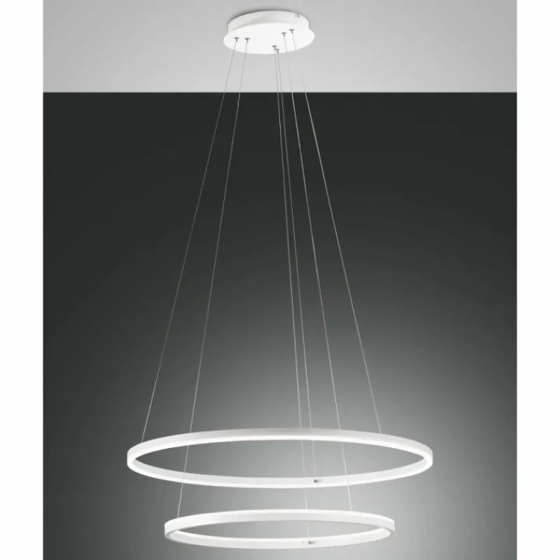 Luminaires Fabas Luce Suspension Fabas Luce Giotto LED Blanc, 2 lumières* Éclairage Led