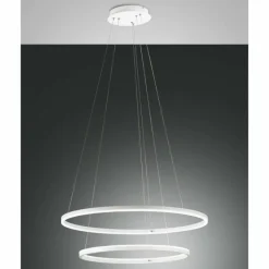 Luminaires Fabas Luce Suspension Fabas Luce Giotto LED Blanc, 2 lumières