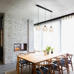 Luminaires Fabas Luce Suspension Fabas Luce Gisella Noir, 3 lumières