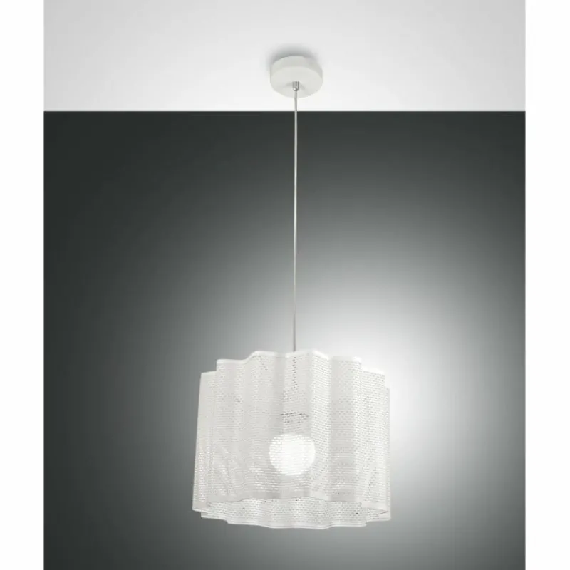 Luminaires Fabas Luce Suspension Fabas Luce Glicine Blanc, 1 lumière* Suspensions