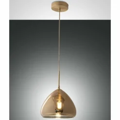 Luminaires Fabas Luce Suspension Fabas Luce Glow Laiton, 1 lumière
