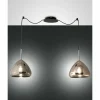 Suspension Verre Fumé-Luminaires Fabas Luce Suspension Fabas Luce Glow Noir, 2 lumières