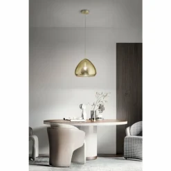 Luminaires Fabas Luce Suspension Fabas Luce Glow Laiton, 1 lumière