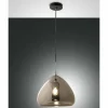 Suspension Verre Fumé-Luminaires Fabas Luce Suspension Fabas Luce Glow Noir, 1 lumière