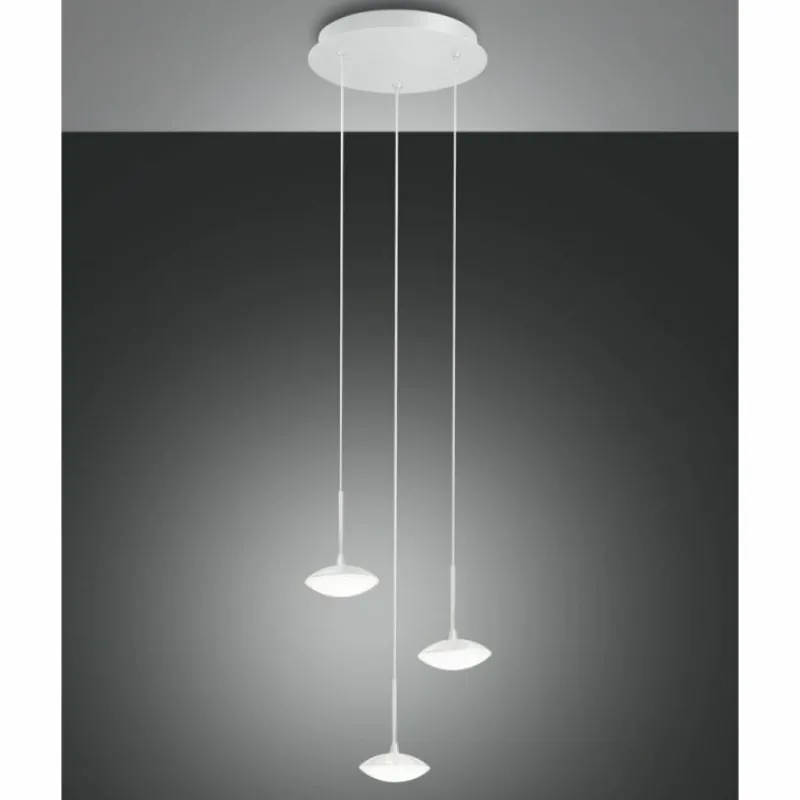 Luminaires Fabas Luce Suspension Fabas Luce Hale LED Blanc, 3 lumières* Éclairage Led