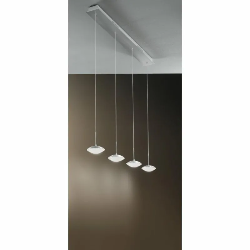 Luminaires Fabas Luce Suspension Fabas Luce Hale LED Aluminium, 4 lumières* Éclairage Led