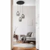 Suspension Verre Fumé-Luminaires Fabas Luce Suspension Fabas Luce Infinity Noir, 3 lumières
