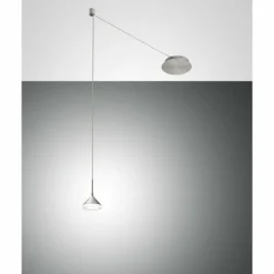 Luminaires Fabas Luce Suspension Fabas Luce Isabella LED Chrome, Nickel mat, 1 lumière* Éclairage Led