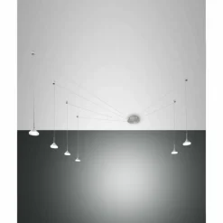 Luminaires Fabas Luce Suspension Fabas Luce Isabella LED Chrome, Nickel mat, 6 lumières* Suspensions