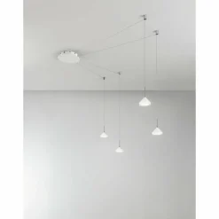 Luminaires Fabas Luce Suspension Fabas Luce Isabella LED Blanc, 4 lumières* Éclairage Led