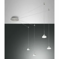 Luminaires Fabas Luce Suspension Fabas Luce Isabella LED Aluminium, Chrome, Nickel mat, 1 lumière