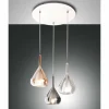 Luminaires Fabas Luce Suspension Fabas Luce Lila Blanc, 3 lumières