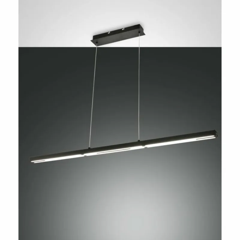 Luminaires Fabas Luce Suspension Fabas Luce Ling LED Noir, 2 lumières* Éclairage Led
