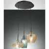 Luminaires Fabas Luce Suspension Fabas Luce Olbia Noir, 3 lumières