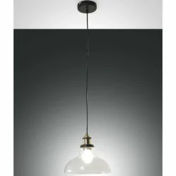 Luminaires Fabas Luce Suspension Fabas Luce Olos Noir, 1 lumière