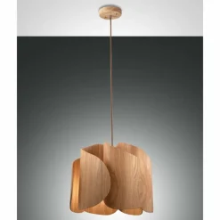 Lampes En Bois-Luminaires Fabas Luce Suspension Fabas Luce Pevero Écru, 1 lumière