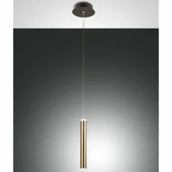 Lampes Dorées-Luminaires Fabas Luce Suspension Fabas Luce Prado LED Or, Noir, 1 lumière