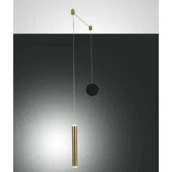 Luminaires Fabas Luce Suspension Fabas Luce Prado LED Laiton, Noir, 1 lumière* Éclairage Led